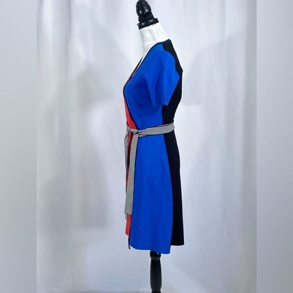 DIANE VON FURSTENBERG Colorblock Wrap Dress size M - Picture 11 of 13